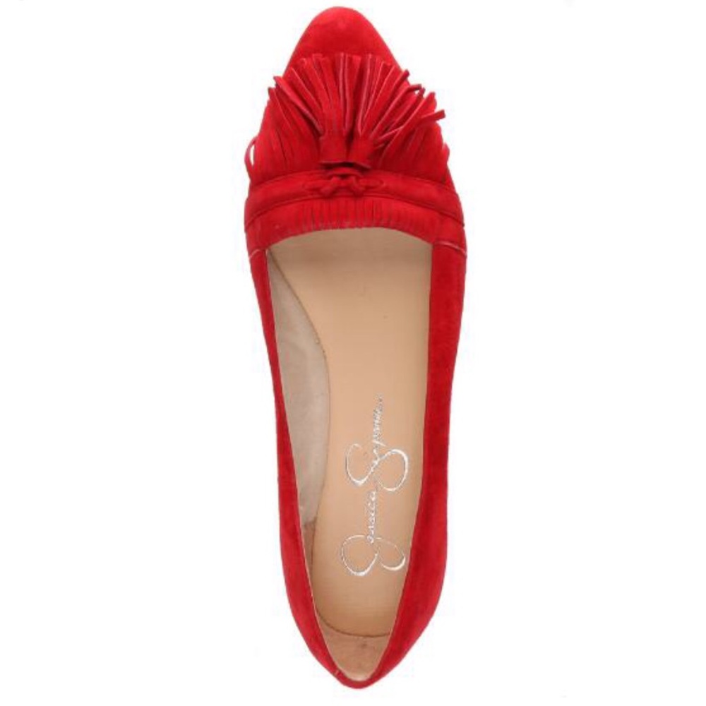 ❤️NEW Jessica Simpson Red Suede Zylet Flat Sz 7 US